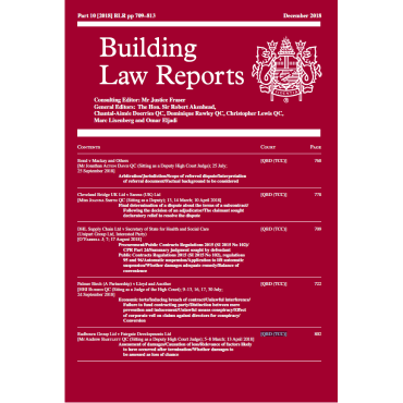 Building Law Reports Part 10 2018